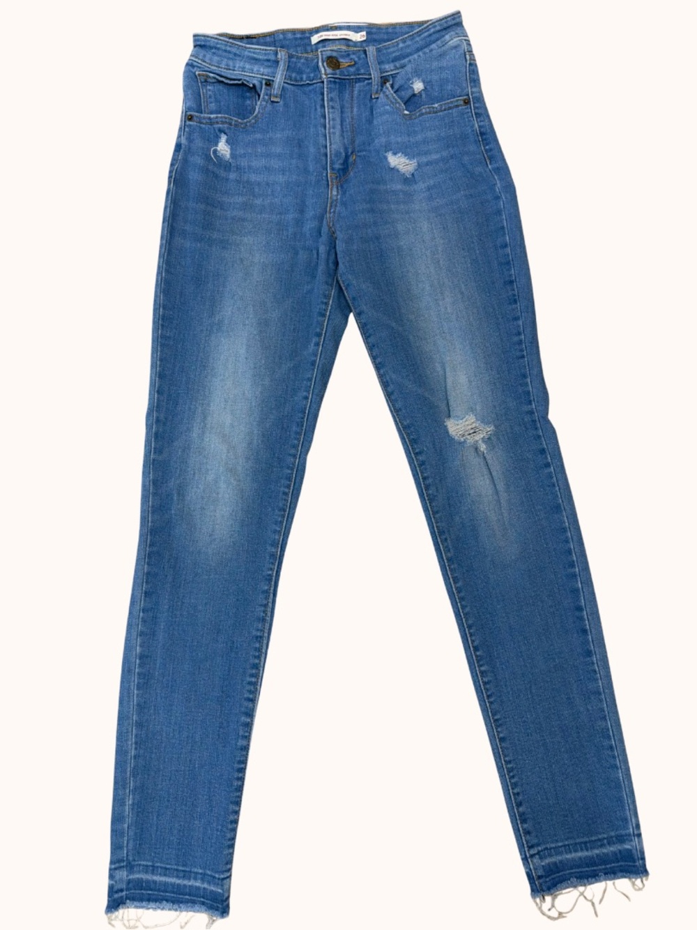 Levi's Medium Blue Distressed Skinny Jeans